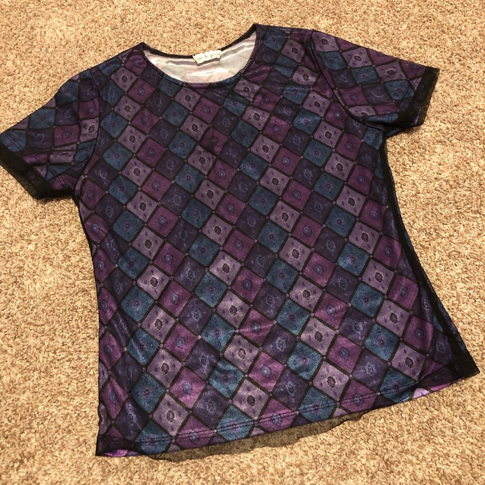 Y2K Mesh purple shirt (as is) vintage